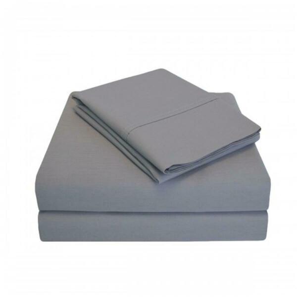 Luxor Treasures 300 California King Sheet Set, Percale Solid Patterned - Grey P300CKSH SLGR